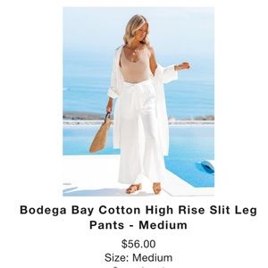 Vici Bodega Bay Cotton High Rise Slit Leg Pants